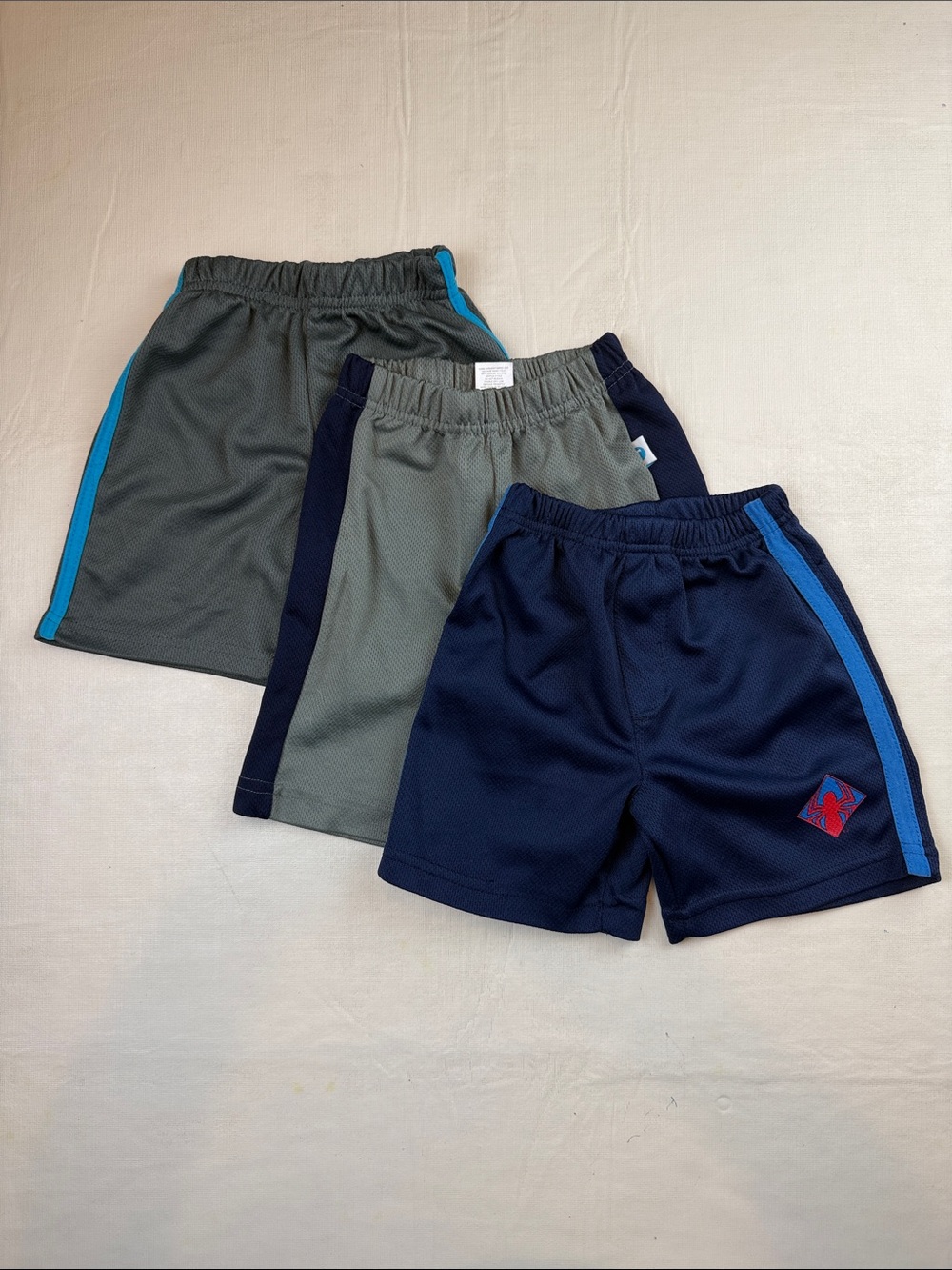 Kids Athletic Pull-On Short Bundle Navy Gray Blue Size 3T